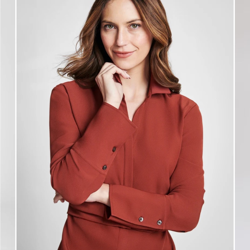 SPANX® Carefree Crepe
Collared Shirt Dress